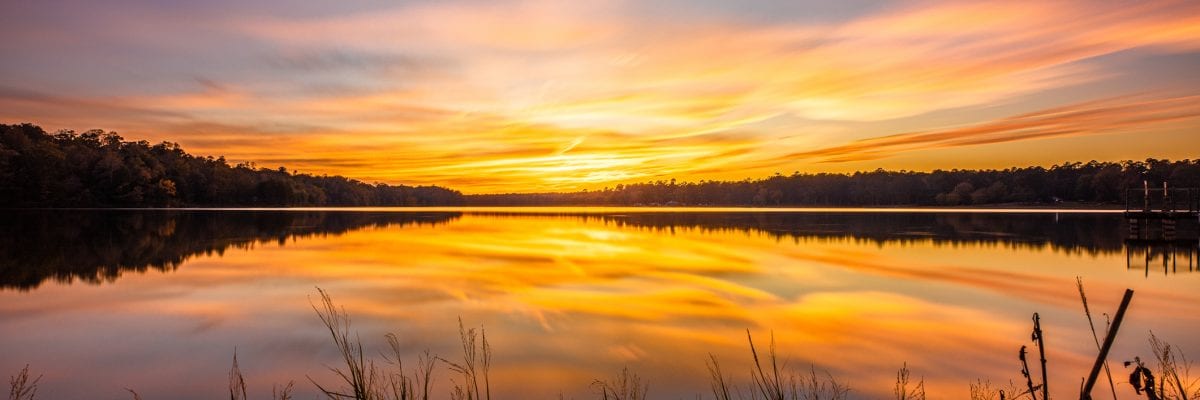 photo of dramatic sunset on Lake